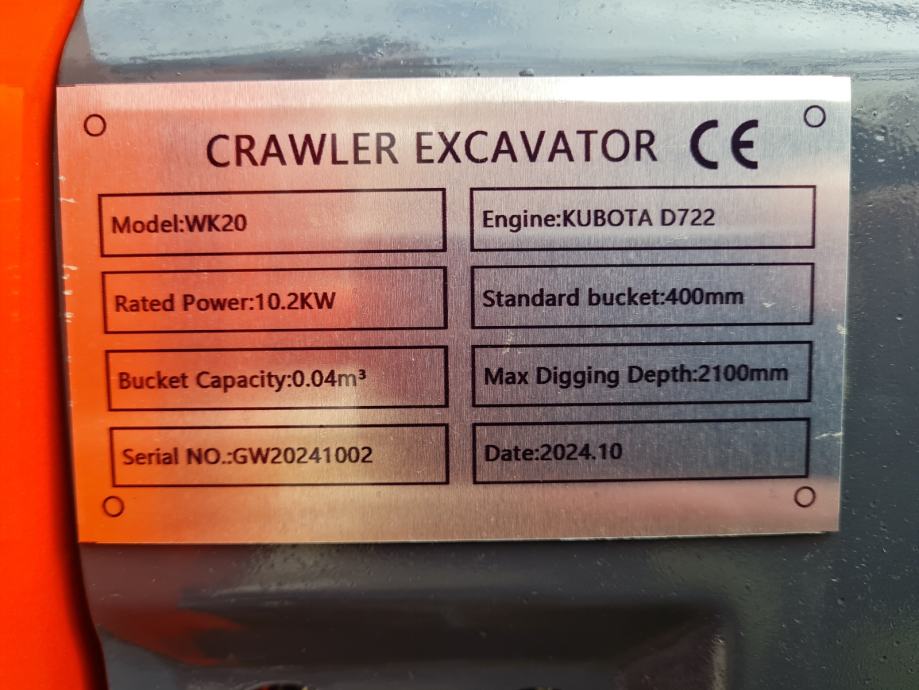 Mini-pelle Kubota D722, 2T1, 2024 – Image 10